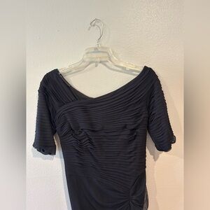 Tadashi Elegant Ruched Black Dress